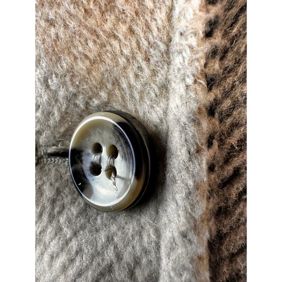 Coldwater Creek Wool Blend Coat Womens XS Plaid Button Down Notch Lapel Trench - Picture 6 of 9